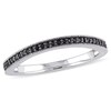 Thumbnail Image 1 of 0.14 CT. T.W. Black Diamond Curved Vintage-Style Band in Sterling Silver