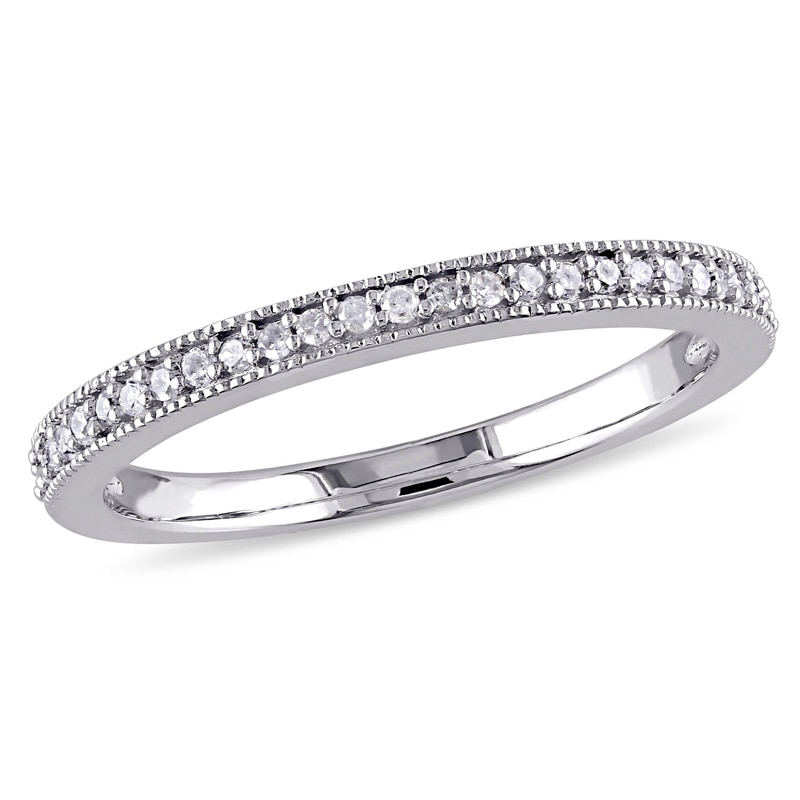 0.13 CT. T.W. Diamond Vintage-Style Wedding Band in Sterling Silver