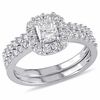 Thumbnail Image 0 of 1.17 CT. T.W. Radiant-Cut Diamond Oval Frame Bridal Set in 14K White Gold