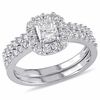 Thumbnail Image 1 of 1.17 CT. T.W. Radiant-Cut Diamond Oval Frame Bridal Set in 14K White Gold