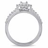 Thumbnail Image 3 of 1.17 CT. T.W. Radiant-Cut Diamond Oval Frame Bridal Set in 14K White Gold