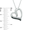 Thumbnail Image 1 of Enhanced Black and White Diamond Accent Tilted Heart Pendant in Sterling Silver
