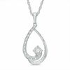 Thumbnail Image 1 of 0.05 CT. T.W. Diamond Cradle Pendant in Sterling Silver