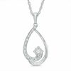 Thumbnail Image 0 of 0.05 CT. T.W. Diamond Cradle Pendant in Sterling Silver