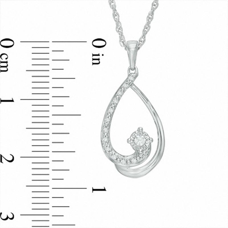 0.05 CT. T.W. Diamond Cradle Pendant in Sterling Silver