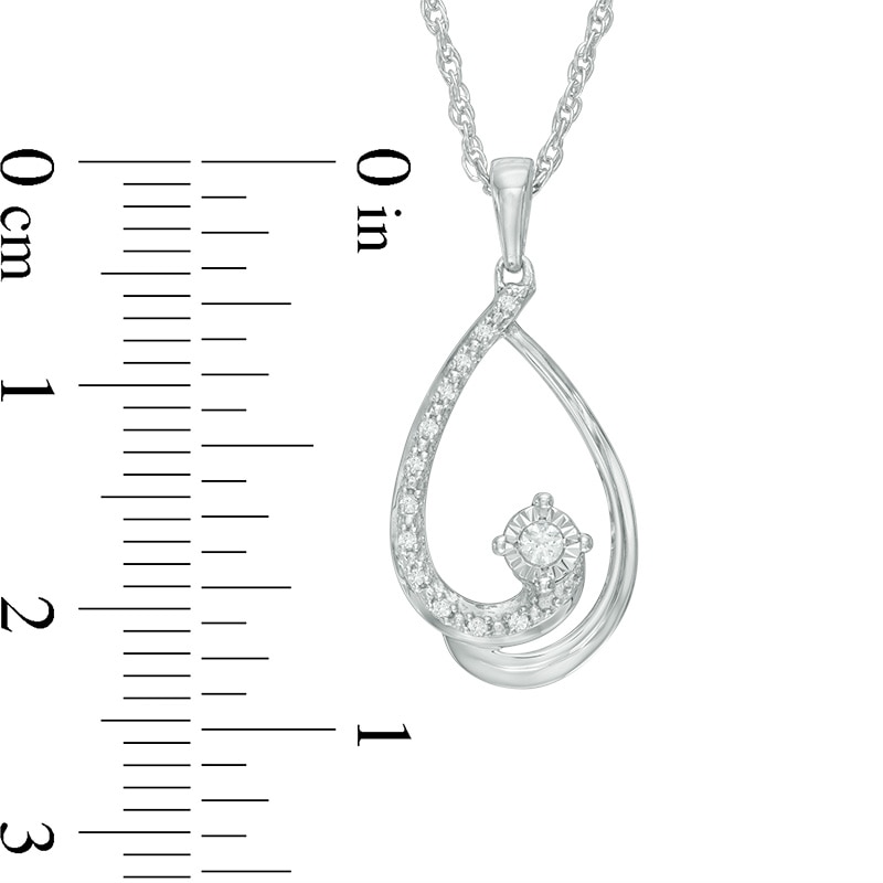 Main Image 2 of 0.05 CT. T.W. Diamond Cradle Pendant in Sterling Silver