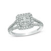 Thumbnail Image 0 of 0.50 CT. T.W. Baguette and Round Composite Diamond Square Frame Ring in 10K White Gold