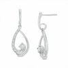 Thumbnail Image 1 of 0.065 CT. T.W. Diamond Cradle Drop Earrings in Sterling Silver
