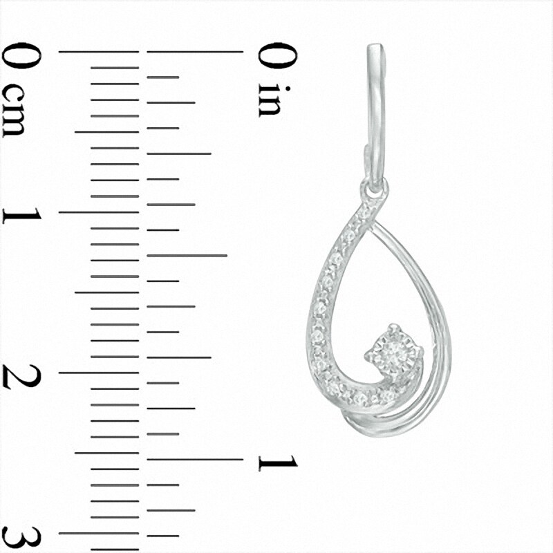 0.065 CT. T.W. Diamond Cradle Drop Earrings in Sterling Silver