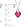 Thumbnail Image 1 of Heart-Shaped Lab-Created Ruby and Diamond Accent Pendant and Earrings Set in Sterling Silver