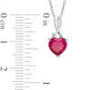 Thumbnail Image 2 of Heart-Shaped Lab-Created Ruby and Diamond Accent Pendant and Stud Earrings Set in Sterling Silver