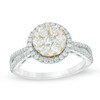 Thumbnail Image 1 of 1.26 CT. T.W. Composite Diamond Frame Engagement Ring in 10K Two-Tone Gold
