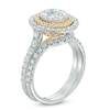 Thumbnail Image 1 of 1.72 CT. T.W. Composite Diamond Double Frame Bridal Set in 10K Two-Tone Gold