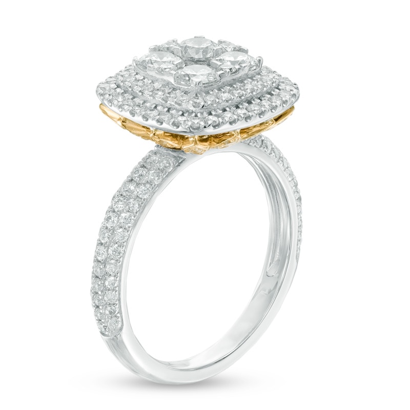 2.00 CT. T.W. Composite Diamond Frame Engagement Ring in 14K Two-Tone Gold