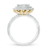 Thumbnail Image 3 of 2.00 CT. T.W. Composite Diamond Frame Engagement Ring in 14K Two-Tone Gold