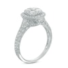 Thumbnail Image 1 of 1.25 CT. T.W. Composite Diamond Frame Vintage-Style Engagement Ring in 14K White Gold