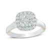 1.30 CT. T.W. Composite Diamond Cushion Frame Ring in 14K Two-Tone Gold