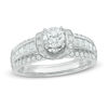 Thumbnail Image 1 of 1.08 CT. T.W. Diamond Collar Triple Row Engagement Ring in 14K White Gold