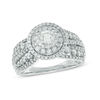 Thumbnail Image 0 of 1.11 CT. T.W. Diamond Double Frame Multi-Row Shank Engagement Ring in 14K White Gold