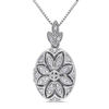 Thumbnail Image 0 of Diamond Accent Oval Vintage-Style Flower Locket in Sterling Silver
