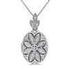 Thumbnail Image 1 of Diamond Accent Oval Vintage-Style Flower Locket in Sterling Silver