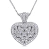 Thumbnail Image 1 of Diamond Accent Vintage-Style Beaded Heart Frame Locket in Sterling Silver