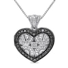 Thumbnail Image 0 of Black Diamond Accent Vintage-Style Beaded Heart Frame Locket in Sterling Silver