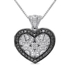 Thumbnail Image 1 of Black Diamond Accent Vintage-Style Beaded Heart Frame Locket in Sterling Silver