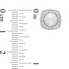 Thumbnail Image 3 of Vera Wang Love Collection Akoya Cultured Pearl and 0.25 CT. T.W. Diamond Cushion Frame Stud Earrings in 14K White Gold