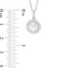 Thumbnail Image 2 of Vera Wang LOVE 7.5-8.0mm Akoya Cultured Pearl and Diamond Accent Frame Pendant in 14K White Gold