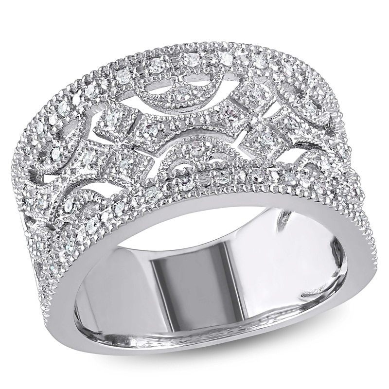 0.25 CT. T.W. Diamond Vintage-Style Band in Sterling Silver
