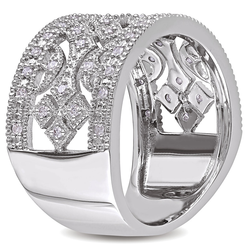 0.25 CT. T.W. Diamond Vintage-Style Band in Sterling Silver