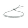 Thumbnail Image 1 of 0.25 CT. T.W. Diamond Bar Bolo Bracelet in Sterling Silver - 9.5"