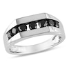 Thumbnail Image 0 of Men's 0.98 CT. T.W. Black Diamond Seven Stone Channel Band in 10K White Gold