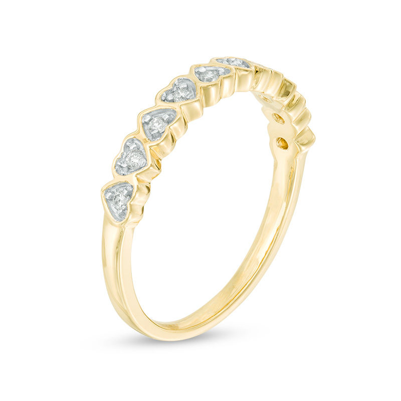 0.11 CT. T.W. Diamond Heart-Shaped Anniversary Band in 10K 0.11 CT. T.W. Diamond Heart-Shaped Anniversary Band in 10K