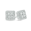 Thumbnail Image 0 of 0.37 CT. T.W. Quad Princess-Cut Diamond Frame Stud Earrings in 10K White Gold