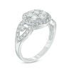 Thumbnail Image 1 of 0.95 CT. T.W. Composite Diamond Vintage-Style Frame Engagement Ring in 10K White Gold
