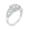 Thumbnail Image 2 of 0.95 CT. T.W. Composite Diamond Vintage-Style Frame Engagement Ring in 10K White Gold