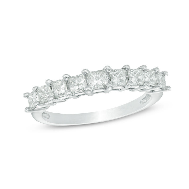 0.95 CT. T.W. Princess-Cut Diamond Anniversary Band in 10K White Gold