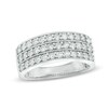 Thumbnail Image 0 of 0.95 CT. T.W. Diamond Vintage-Style Three Row Anniversary Band in 14K White Gold