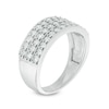 Thumbnail Image 1 of 0.95 CT. T.W. Diamond Vintage-Style Three Row Anniversary Band in 14K White Gold