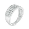 Thumbnail Image 1 of 0.95 CT. T.W. Diamond Vintage-Style Three Row Anniversary Band in 14K White Gold