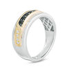 Men's 0.33 CT. T.W. Enhanced Black and White Diamond Band in 10K Two-Tone Gold