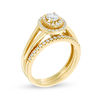 Thumbnail Image 1 of 0.70 CT. T.W. Diamond Double Oval Frame Split Shank Bridal Set in 10K Gold