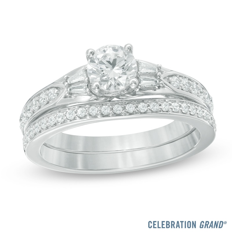 Main Image 1 of Celebration Canadian Grand™ 0.95 CT. T.W. Certified Diamond Bridal Set in 14K White Gold (H-I/I1)