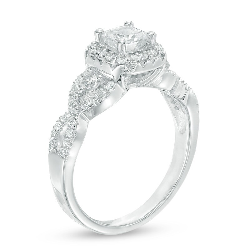 Main Image 2 of Celebration Canadian Ideal 1.04 CT. T.W. Princess-Cut Certified Diamond Engagement Ring in 14K White Gold (I/I1)