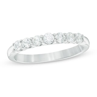 Canadian Ideal 0.50 CT. T.W. Certified Diamond Seven Stone Band in 14K White Gold (I/I1)