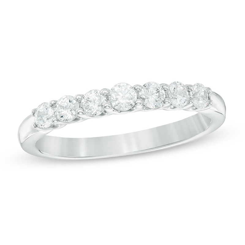 Main Image 1 of Canadian Ideal 0.50 CT. T.W. Certified Diamond Seven Stone Band in 14K White Gold (I/I1)