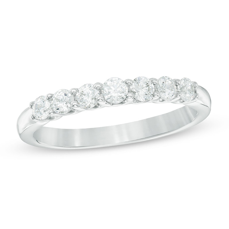 Celebration Canadian Ideal 0.50 CT. T.W. Diamond Seven Stone Band in 14K White Gold (I/I1)