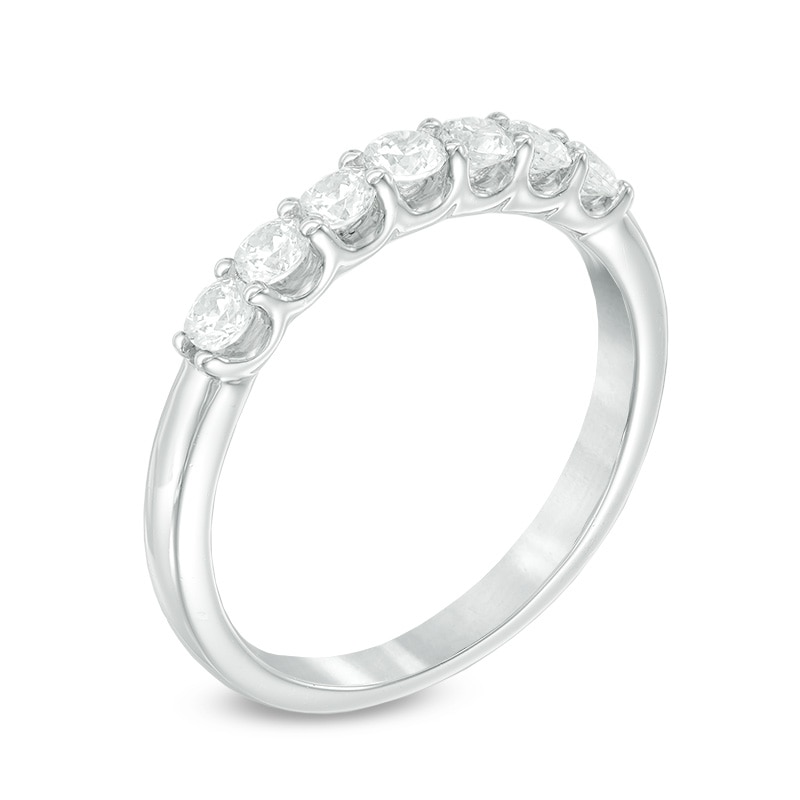 Celebration Canadian Ideal 0.50 CT. T.W. Diamond Seven Stone Band in 14K White Gold (I/I1)